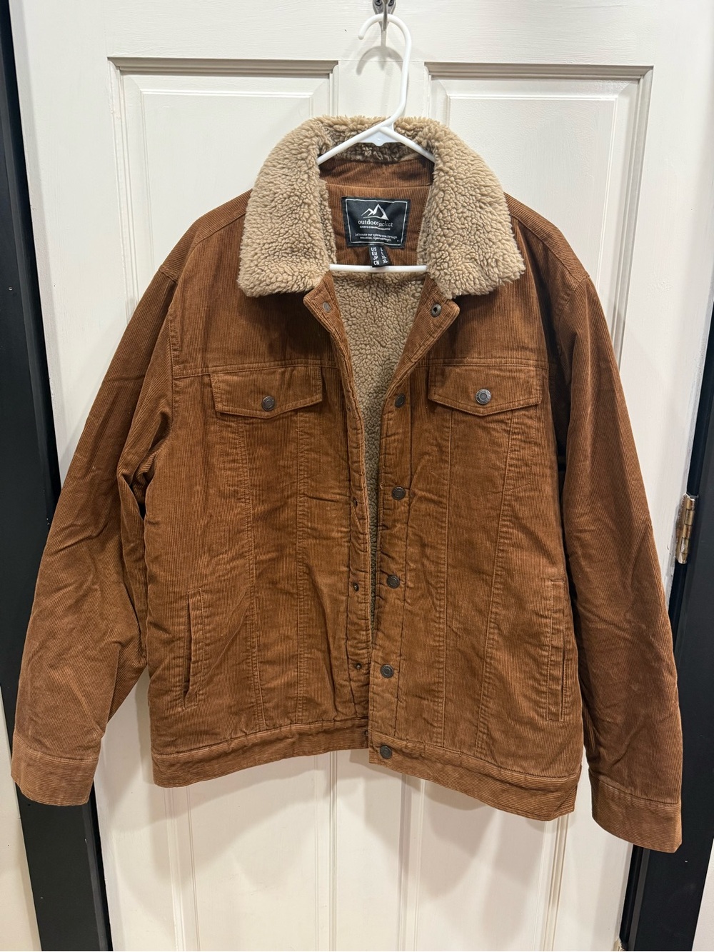 Unbranded Men's Brown Corduroy Sherpa-Lined Jacket